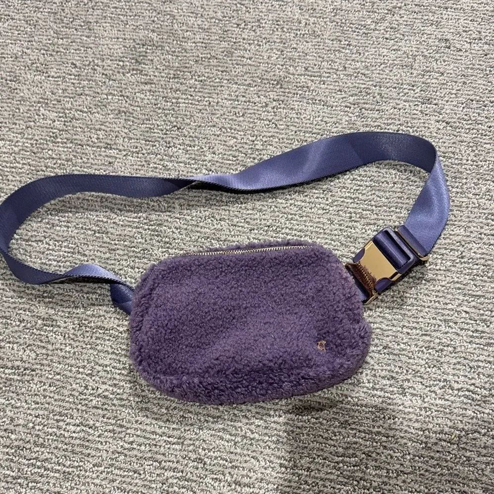 Purple Fleece Belt Bag